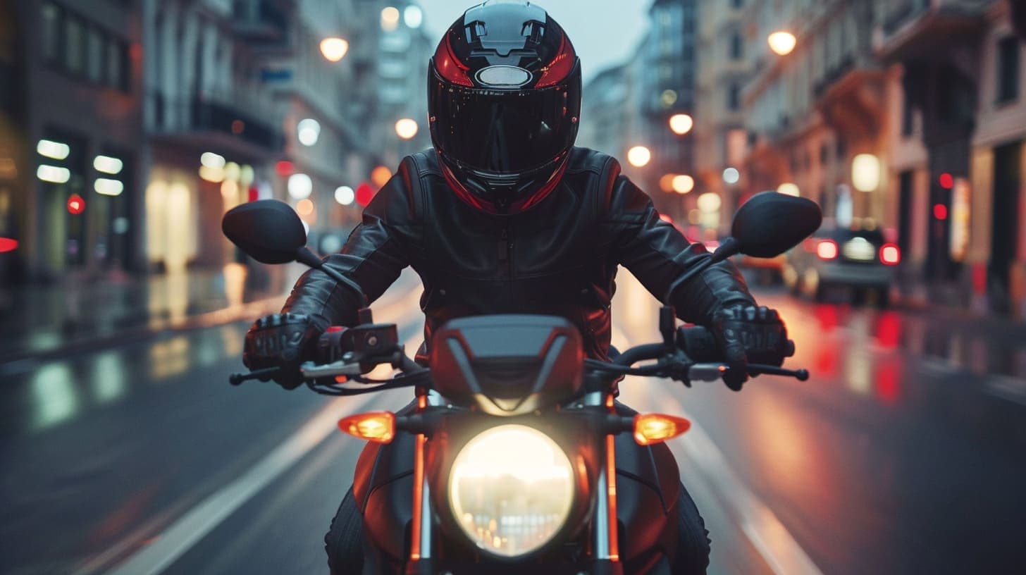 Motorverzekering-motorrijder-drukkke-stad